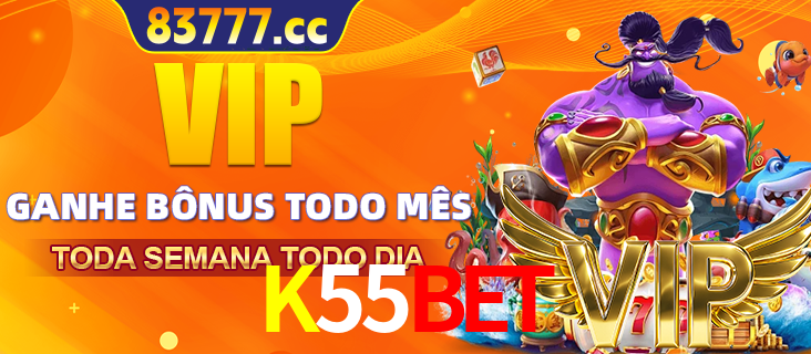 Banner promocional do K55BET oferecendo 100% de recompensas adicionais contínuas para quem fizer o login diário (Daily sign-in), com um mascote de coelho.