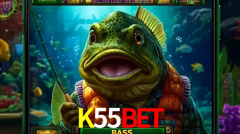 Personagem de peixe pescador do popular jogo de slot com tema de pescaria, uma das emocionantes opções de caça-níqueis para jogar e ganhar no cassino K55BET.